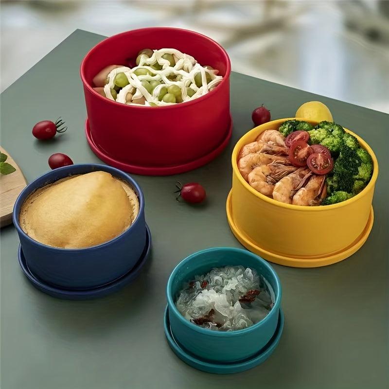 4pcs Silicone Crisper Boxes for Fresh Food Storage