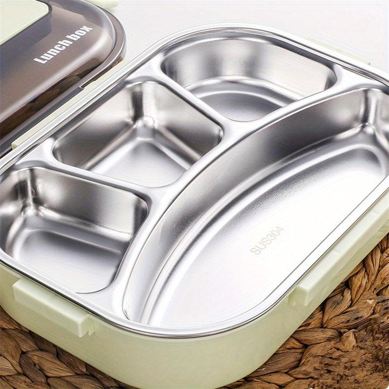 304 Stainless Steel Insulated Lunch Box 1500ml Capacity 4 and 5 Compartments