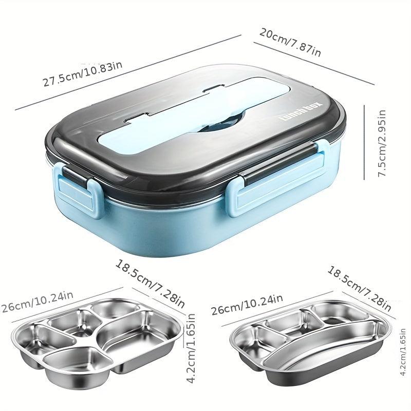 304 Stainless Steel Insulated Lunch Box 1500ml Capacity 4 and 5 Compartments