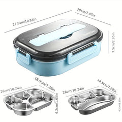 304 Stainless Steel Insulated Lunch Box 1500ml Capacity 4 and 5 Compartments