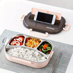 304 Stainless Steel Insulated Lunch Box 1500ml Capacity 4 and 5 Compartments