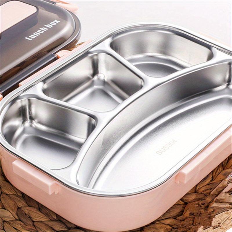 304 Stainless Steel Insulated Lunch Box 1500ml Capacity 4 and 5 Compartments