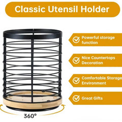 360 Degree Rotating Fork And Spoon Storage Rack Large Round Cutlery Rack