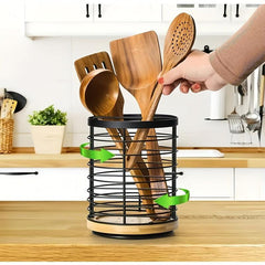 360 Degree Rotating Fork And Spoon Storage Rack Large Round Cutlery Rack