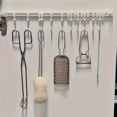 Kitchen Storage Shelf With Ten Hooks Wall Mounted Hook Shelf For Cabinet Hook
