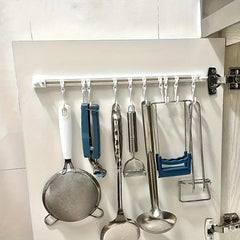 Kitchen Storage Shelf With Ten Hooks Wall Mounted Hook Shelf For Cabinet Hook