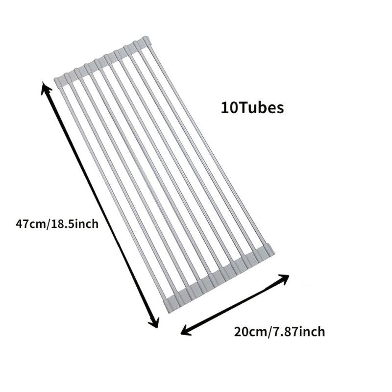 Rollable Cutlery Drying Rack Kitchen Stainless Steel Wire Drainer