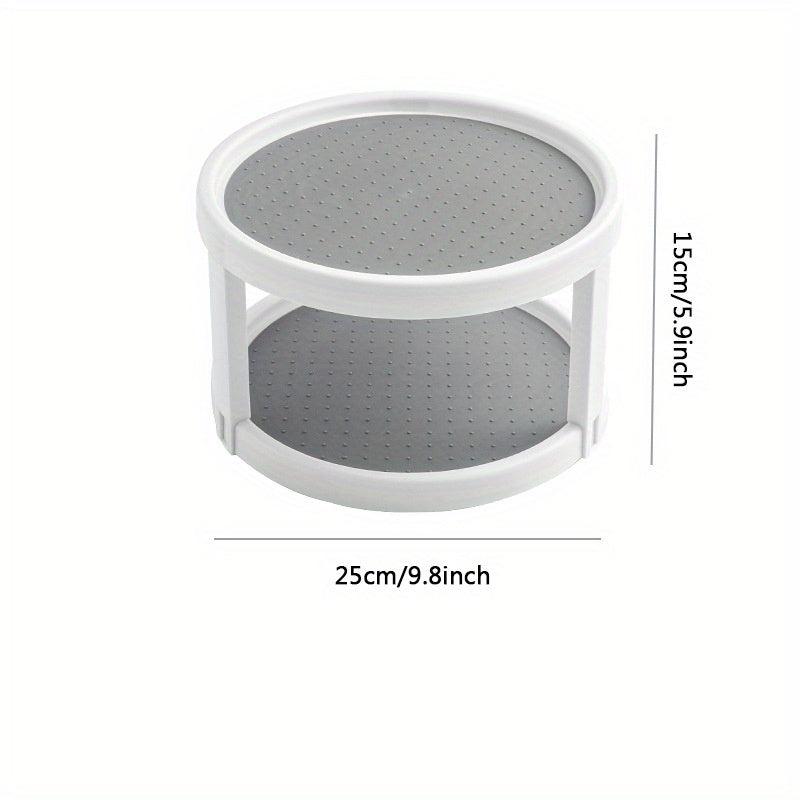2 Tier Non Skid Turntable Spice Rack Organizer