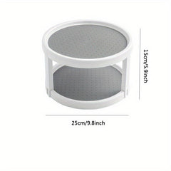 2 Tier Non Skid Turntable Spice Rack Organizer