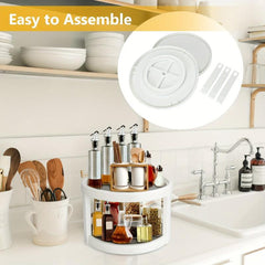 2 Tier Non Skid Turntable Spice Rack Organizer