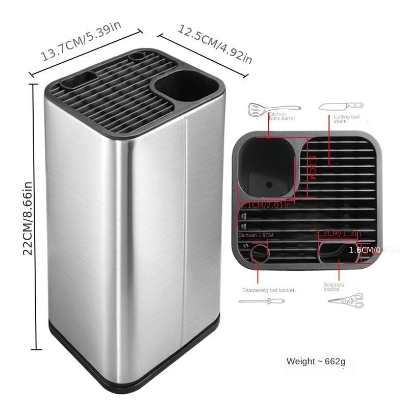 Stainless Steel Knife Holder Shelf Slot Kitchen Storage Rack