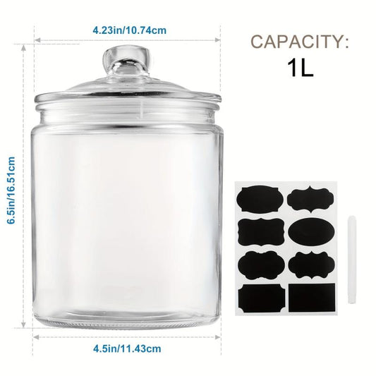 1pc Clear Glass Mason Jar with Airtight Lids for Home Party Wedding