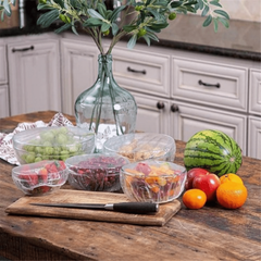 250pcs Reusable Plastic Food Bags with Elastic Cover