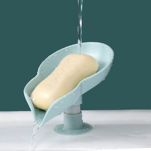2PCS Sucker Soap Holder Bathroom Drain Soap Dish Plastic Sponge Soap Dish Tray