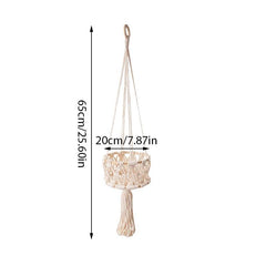 Hand Woven Cotton Rope Basket Kitchen Vegetable Fruit Wall Hanging Basket
