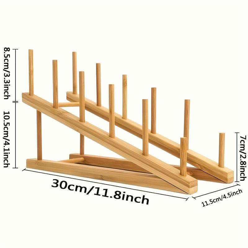 Bamboo Wooden Dish Rack Multifunctional Kitchen Storage Organizer