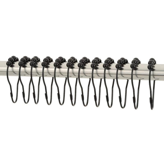 12pcs Stainless Steel Shower Curtain Hooks