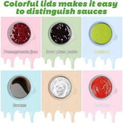6pcs Leak Proof Salad Dressing Containers Stainless Steel