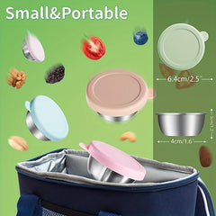 6pcs Leak Proof Salad Dressing Containers Stainless Steel
