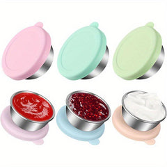 6pcs Leak Proof Salad Dressing Containers Stainless Steel