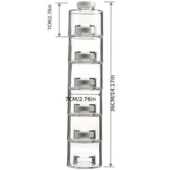6pcs Tower Shaped Seasoning Jar Stackable Spice Storage Box