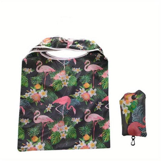 Flower Cloth Polyester Shopping Bag Eco-friendly Portable Large Cap
