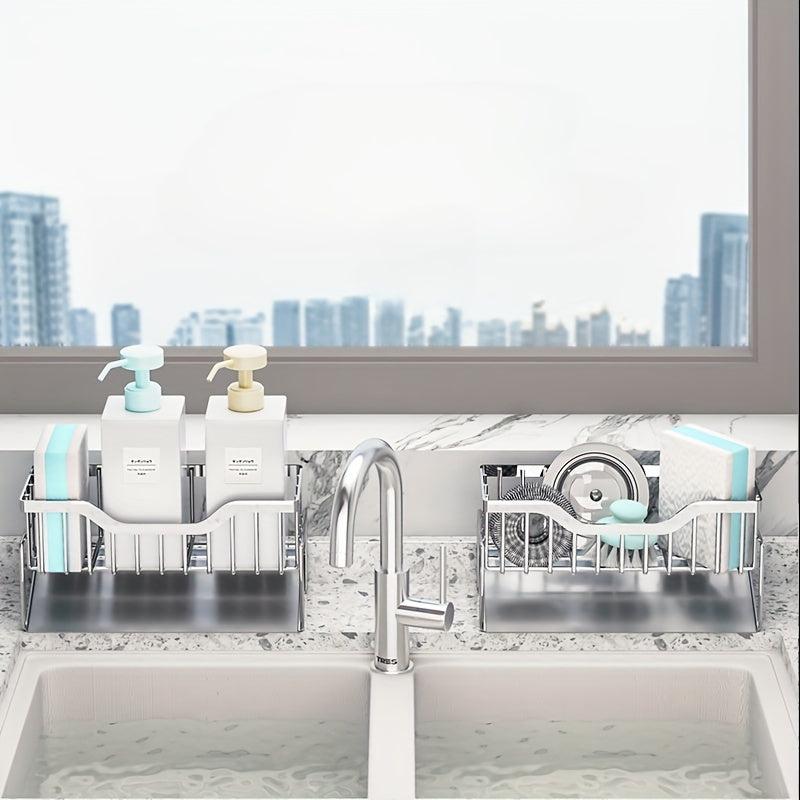 Stainless Steel Kitchen Sink Caddy with Sponge Holder
