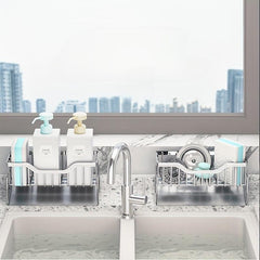 Stainless Steel Kitchen Sink Caddy with Sponge Holder