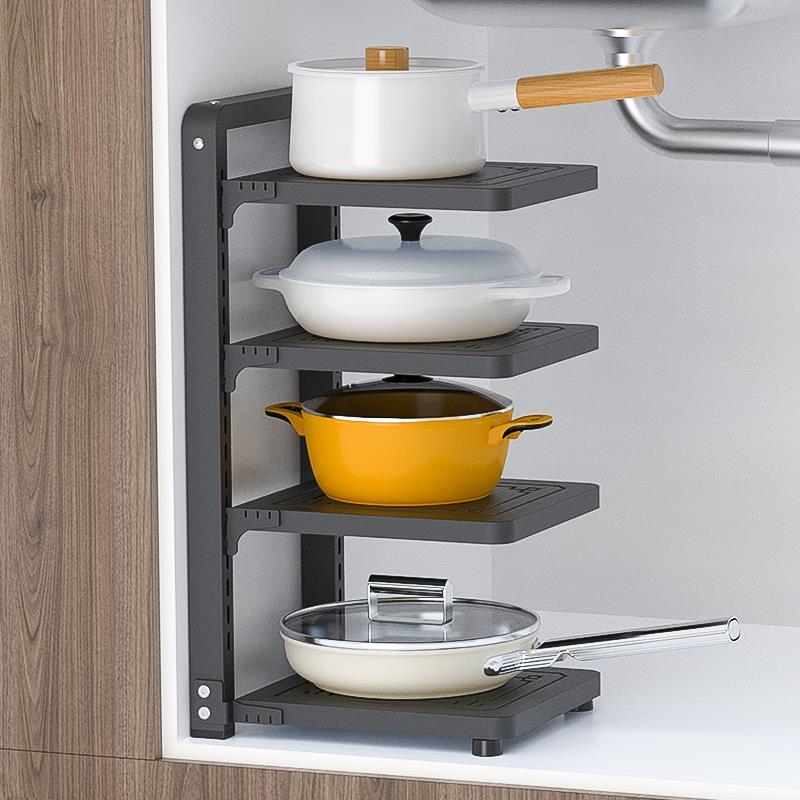Under Sink Storage Shelf Pots And Pans Organizer - Countertop Storage Shelf