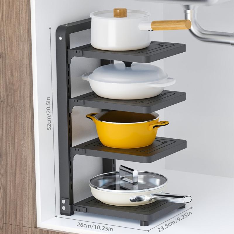 Under Sink Storage Shelf Pots And Pans Organizer - Countertop Storage Shelf