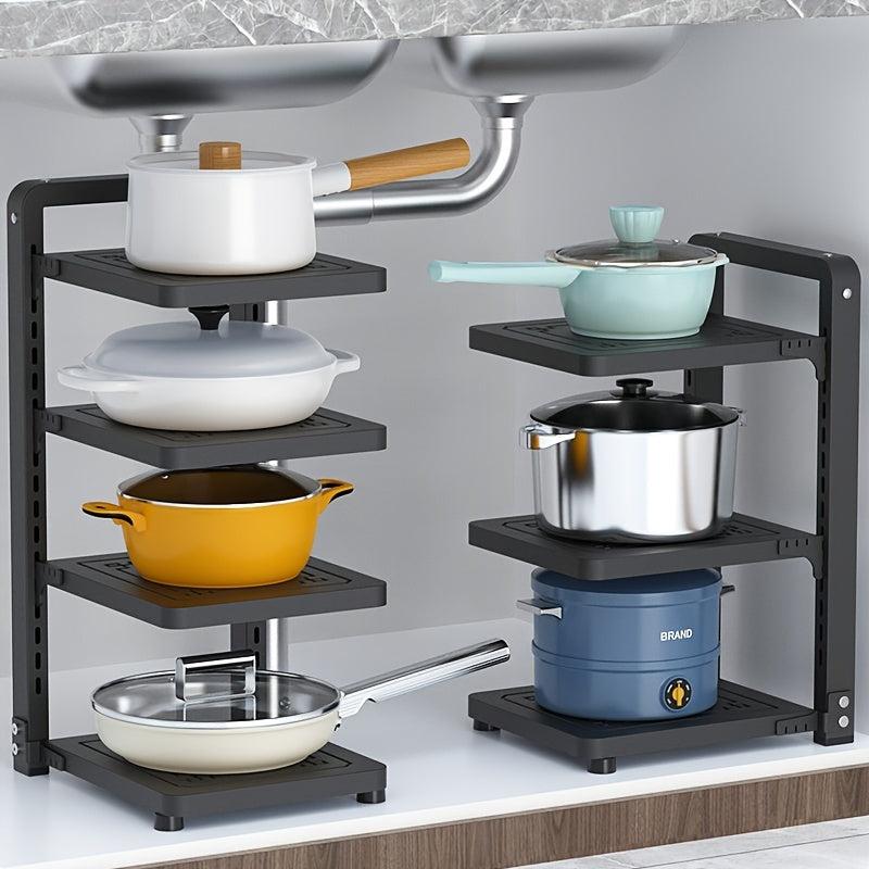 Under Sink Storage Shelf Pots And Pans Organizer - Countertop Storage Shelf