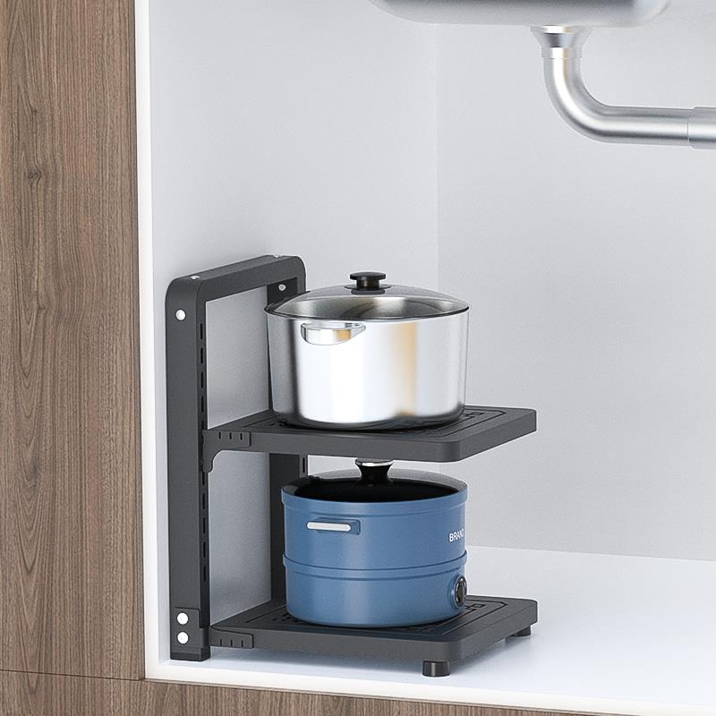 Under Sink Storage Shelf Pots And Pans Organizer - Countertop Storage Shelf