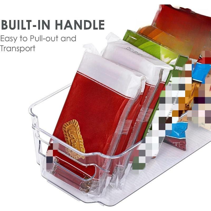 Clear Plastic Storage Box Kitchen Pantry Organizer Container Bins with Handles