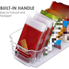 Clear Plastic Storage Box Kitchen Pantry Organizer Container Bins with Handles