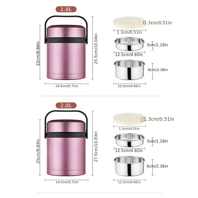 Stainless Steel Insulated Lunch Box for Adults - Keep Food Fresh for 24 Hours