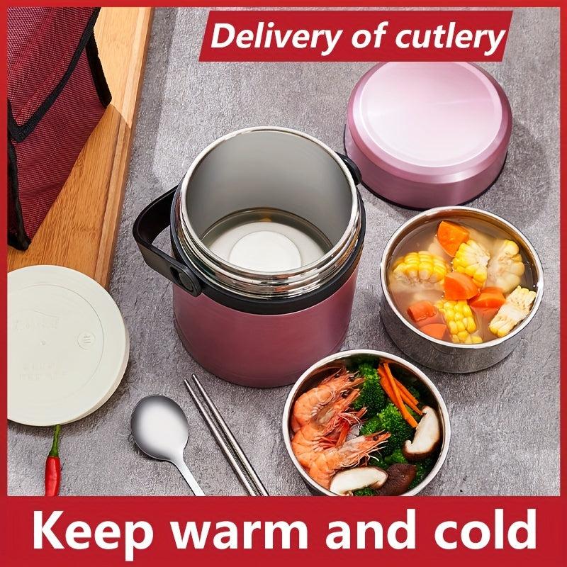 Stainless Steel Insulated Lunch Box for Adults - Keep Food Fresh for 24 Hours