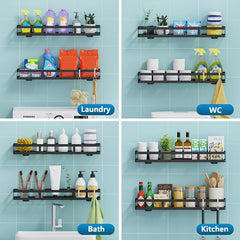 Wall Mount Spice Rack Organizer Kitchen Bathroom Storage Shelf