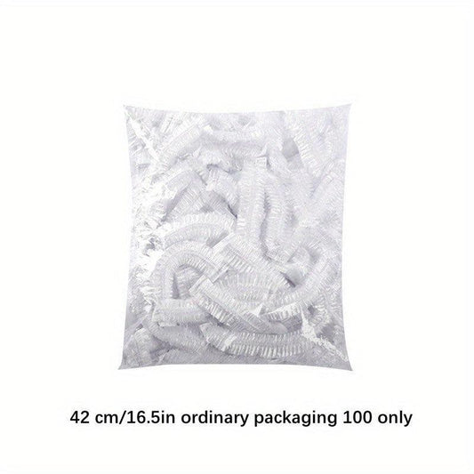100pcs Disposable Plastic Wrap Cover with Elastic Mouth for Plates