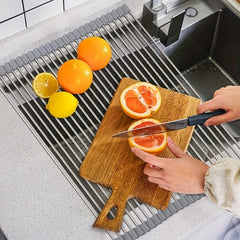 Foldable Kitchen Sink Drain Rack - Vegetable Fruit Dishwashing Rack