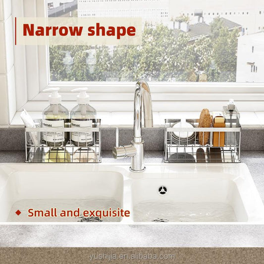 Stainless Steel Sink Caddy Kitchen Sponge Holder Faucet Sponge Holder