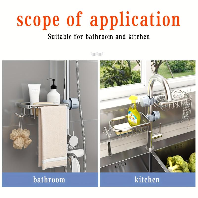 Kitchen Faucet Rack Sponge Drain Basket Toilet Storage