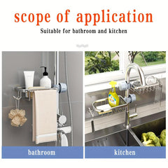 Kitchen Faucet Rack Sponge Drain Basket Toilet Storage