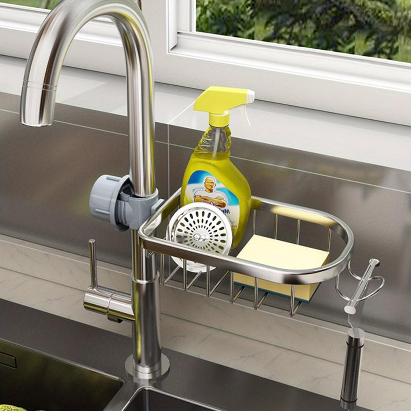 Kitchen Faucet Rack Sponge Drain Basket Toilet Storage