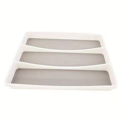 Plastic Cutlery Tray With 3 Grids Kitchen Drawer Organizer