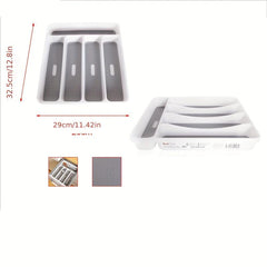 Plastic Cutlery Tray With 3 Grids Kitchen Drawer Organizer