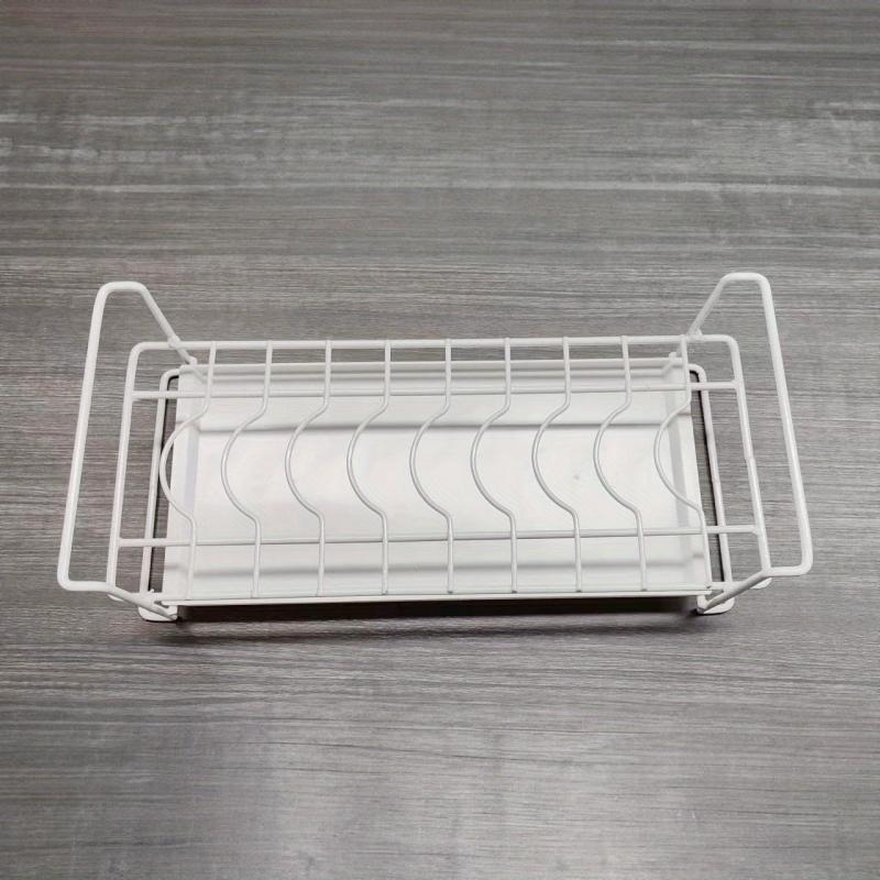 1pc Dish Rack With Drip Tray Minimalist Plate Drain Storage Organizer