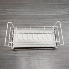 1pc Dish Rack With Drip Tray Minimalist Plate Drain Storage Organizer