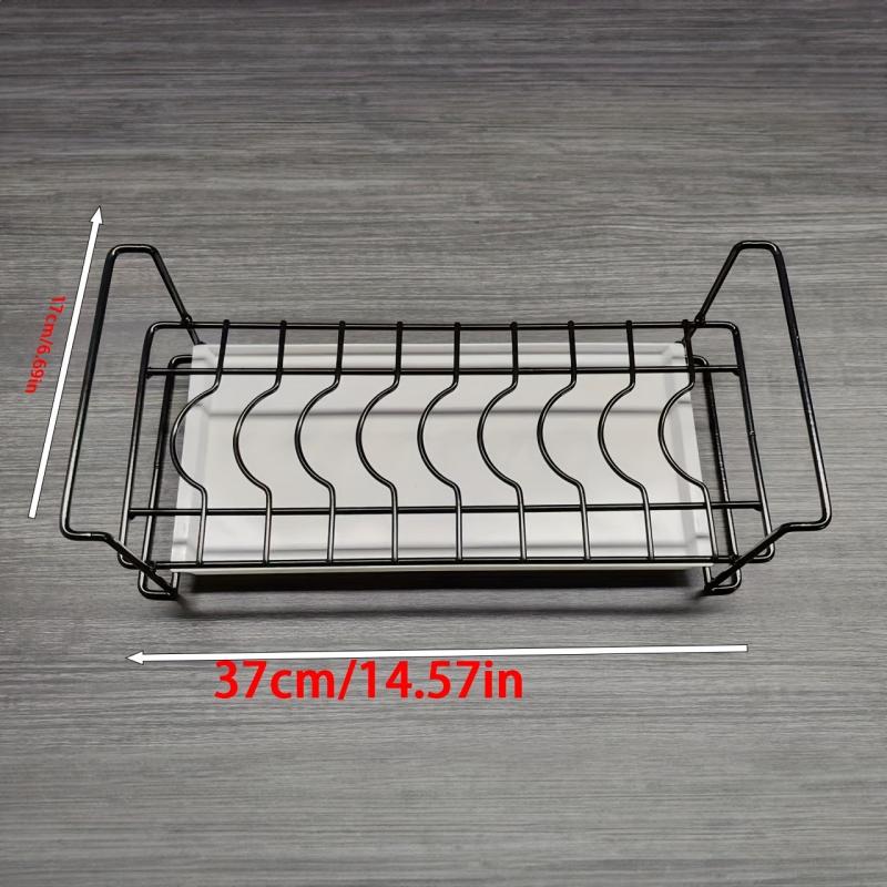 1pc Dish Rack With Drip Tray Minimalist Plate Drain Storage Organizer