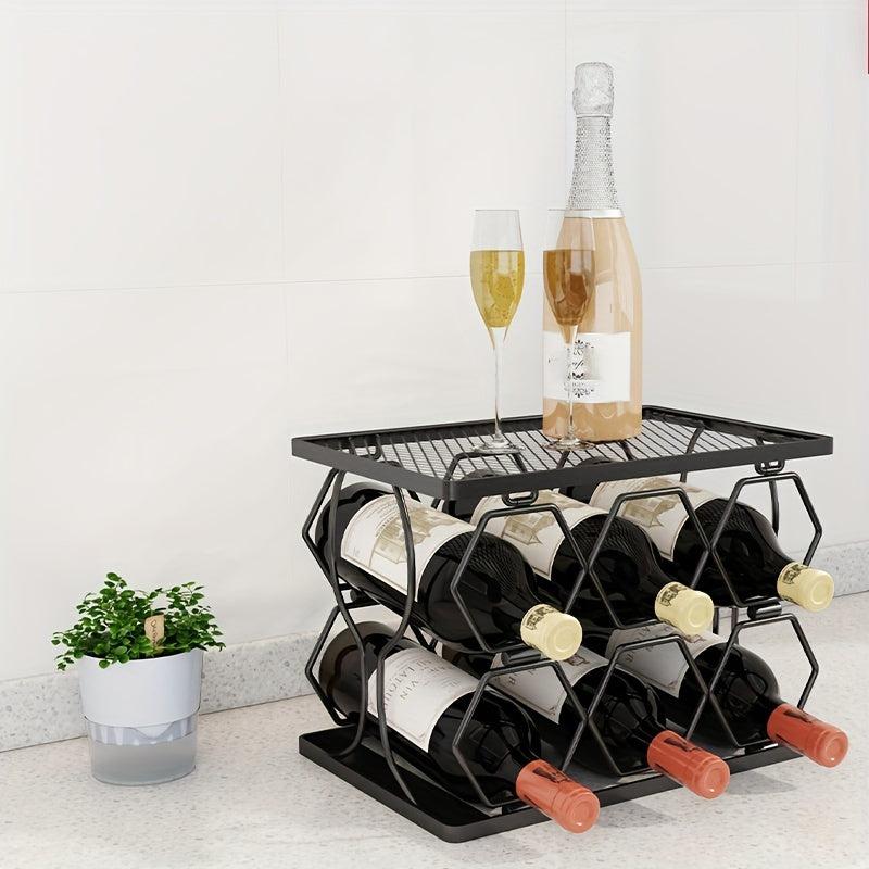 Stackable Countertop Wine Rack Metal 6 Bottle 8 Bottle Wine Holder
