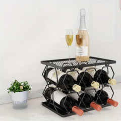 Stackable Countertop Wine Rack Metal 6 Bottle 8 Bottle Wine Holder